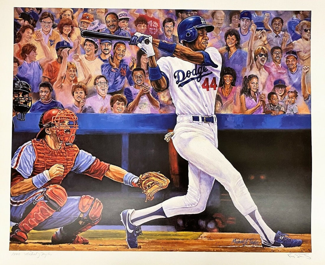 Darryl Strawberry Signed L.A. Dodgers Lithograph Print 25in x 30in by Michael Taylor: Darryl Strawberry Signed L.A. Dodgers Lithograph Print 25in x 30in by Michael Taylor Celebrate baseball history with this original lithograph print featuring Darryl Strawberry, a celebrated player of