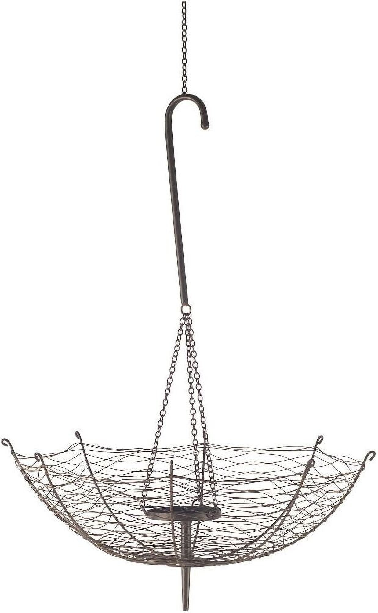 Rihanna III Metal Candle Holder Lantern Black 42.13in: Rihanna III Metal Candle Holder Lantern Black 42.13in The Rihanna III is an intricately crafted ceiling-mounted lantern designed in the shape of an inverted umbrella. Made from metal with a matte-blac