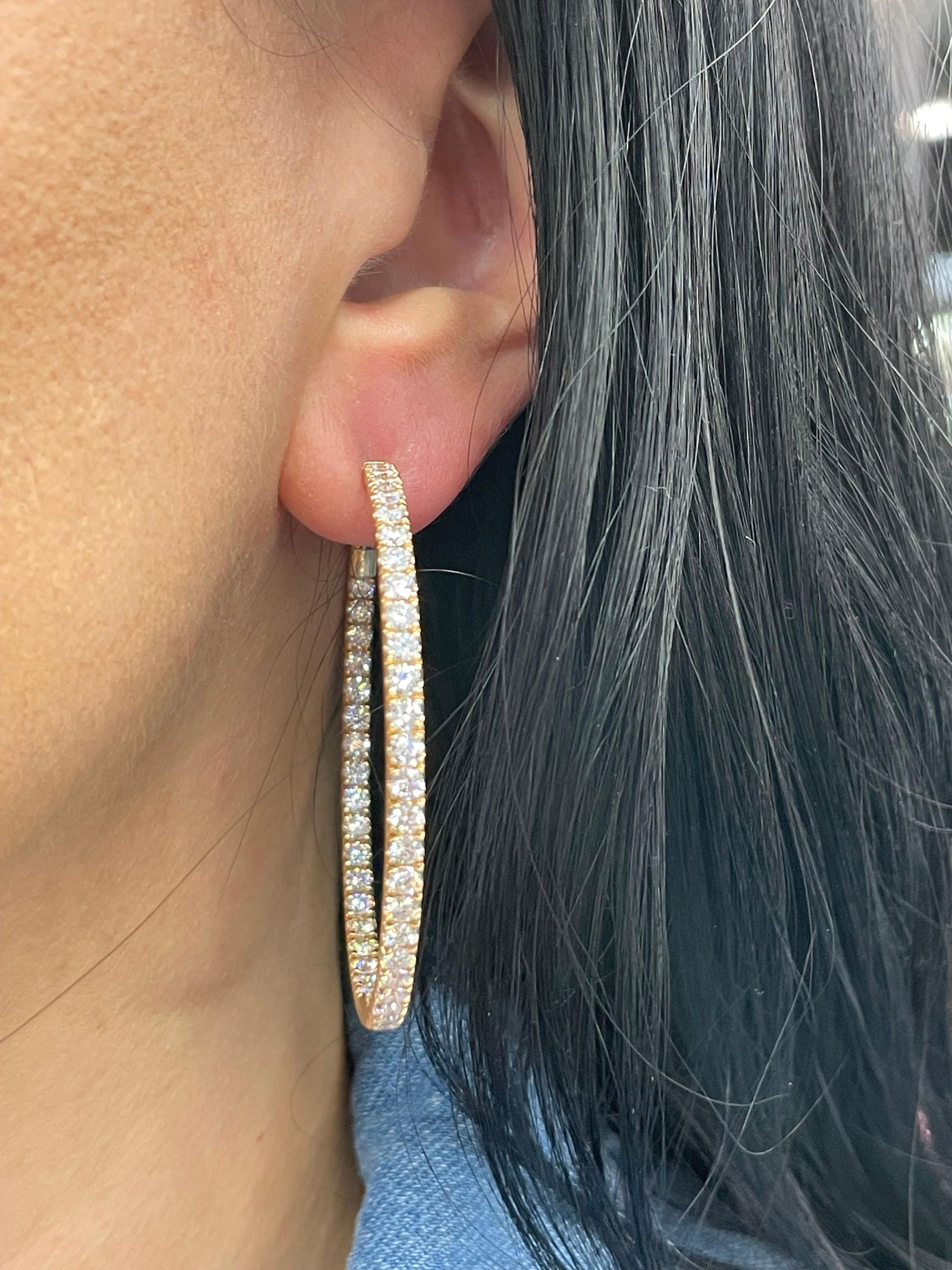 Contemporary Italian Large Hoop Earrings in 18K Yellow Gold, 5.70 Carats, 2 Inches Diameter: Contemporary Italian Large Hoop Earrings in 18K Yellow Gold, 5.70 Carats, 2 Inches Diameter Beautiful contemporary large hoop earrings created by Crivelli, crafted in 18k yellow gold. These earrings w