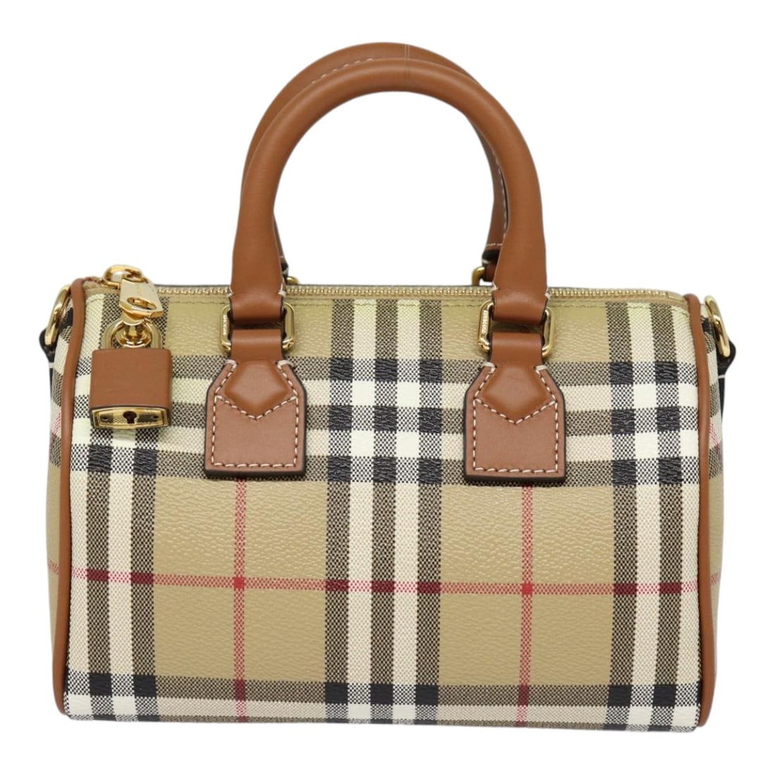 Burberry Nova Check Beige Canvas Handbag Made in Italy: Burberry Nova Check Beige Canvas Handbag Made in Italy Burberry Nova Check handbag crafted from high-quality canvas in a classic beige color. This stylish piece features a compact design with approxim