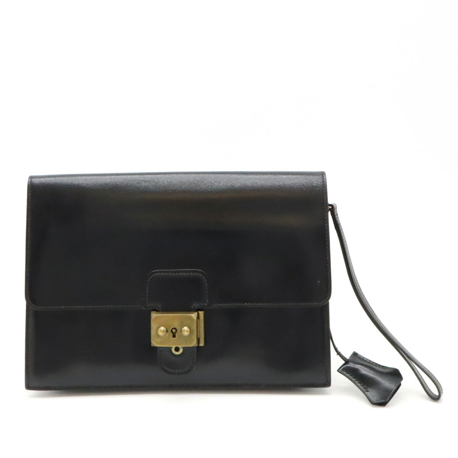 HERMES Black Box Calf Leather Pochette Clutch Bag 17cm x 24cm x 3cm: HERMES Black Box Calf Leather Pochette Clutch Bag 17cm x 24cm x 3cm This HERMES Pochette Clutch Bag is crafted from luxurious black box calf leather. The size measures 17cm x 24cm x 3cm (6.69 in x 9.4