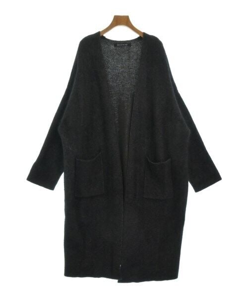 Mizuiro Ind Gray Cardigan for Women Size F: Mizuiro Ind Gray Cardigan for Women Size F Stylish women's cardigan in gray featuring an open front design and two front pockets. Perfect for layering and casual wear. Size F is designed for a regular