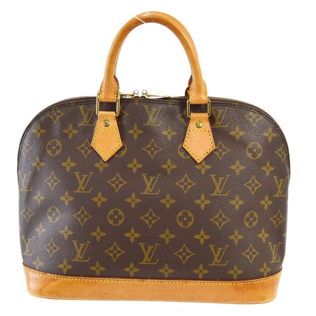 Louis Vuitton Alma Monogram Handbag Medium Brown Canvas 11.8x9.3in: Louis Vuitton Alma Monogram Handbag Medium Brown Canvas 11.8x9.3in The Louis Vuitton Alma Handbag is a stylish accessory featuring the iconic Monogram pattern. This medium-sized bag has a width of 11.