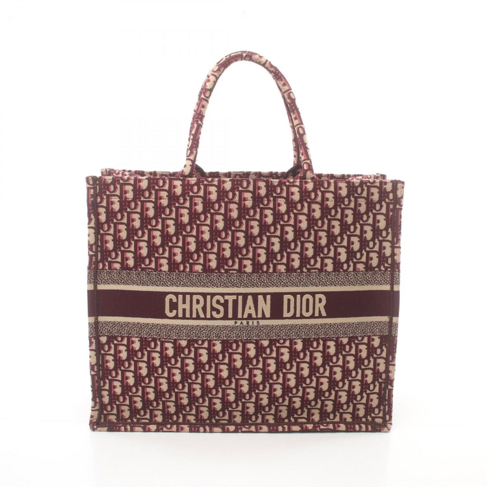 Christian Dior BO Tote Large Canvas Bag in White and Bordeaux for Women: Christian Dior BO Tote Large Canvas Bag in White and Bordeaux for Women This Christian Dior BO Tote is a stylish and spacious bag made from durable canvas, featuring a chic white and bordeaux color co