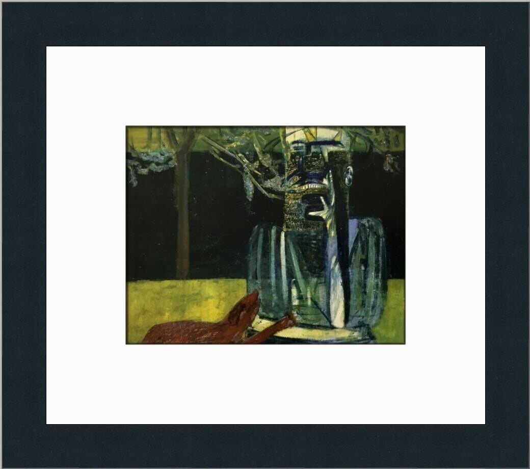 Francis Bacon Figures in a Garden Custom Framed Surrealist Print 11x13: Francis Bacon Figures in a Garden Custom Framed Surrealist Print 11x13 This custom framed print titled "Figures in a Garden" by artist Francis Bacon showcases a Surrealism style. The artwork is an ope