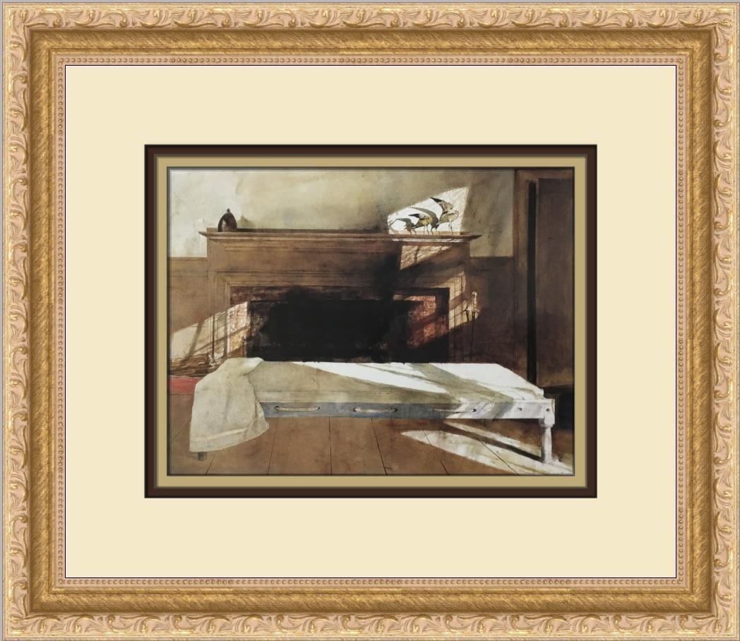 Andrew Wyeth Maine Room Framed Print 12x14 Gold Ornate Impressionism: Andrew Wyeth Maine Room Framed Print 12x14 Gold Ornate Impressionism This Andrew Wyeth Maine Room Custom Framed Print is an exquisite representation of Impressionism Realism. Measuring 12 in height an