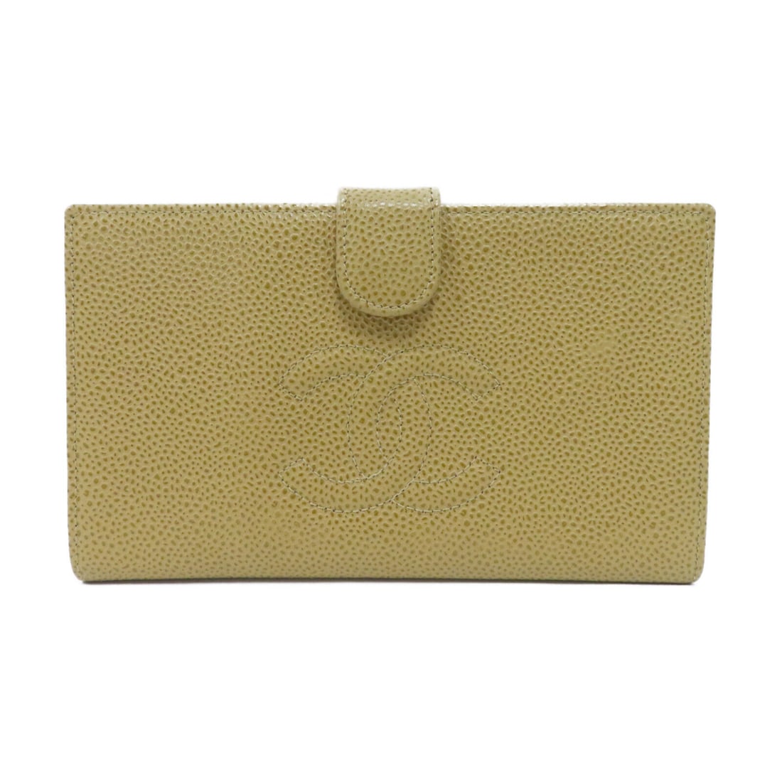 CHANEL Double Sided Long Wallet in Beige Caviar Leather: CHANEL Double Sided Long Wallet in Beige Caviar Leather This stylish CHANEL double sided long wallet is crafted from luxurious caviar leather in a beautiful beige color. The wallet features a textured