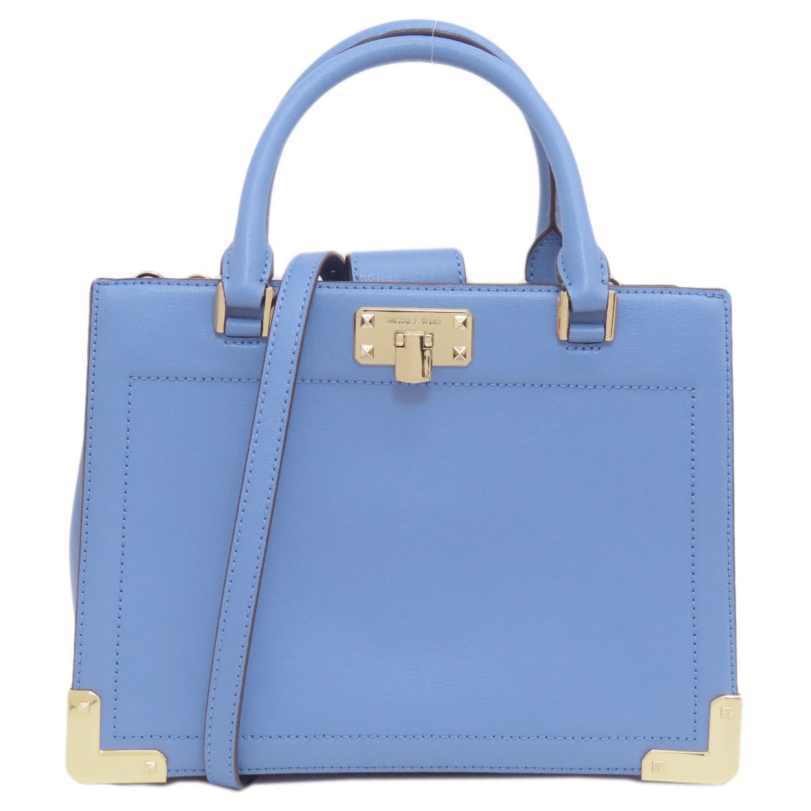 Michael Kors Blue Leather Tote Bag for Women with Zipper and Open Pockets: Michael Kors Blue Leather Tote Bag for Women with Zipper and Open Pockets Michael Kors Leather Tote Bag for Women crafted from high-quality leather in a striking blue color. This stylish tote features