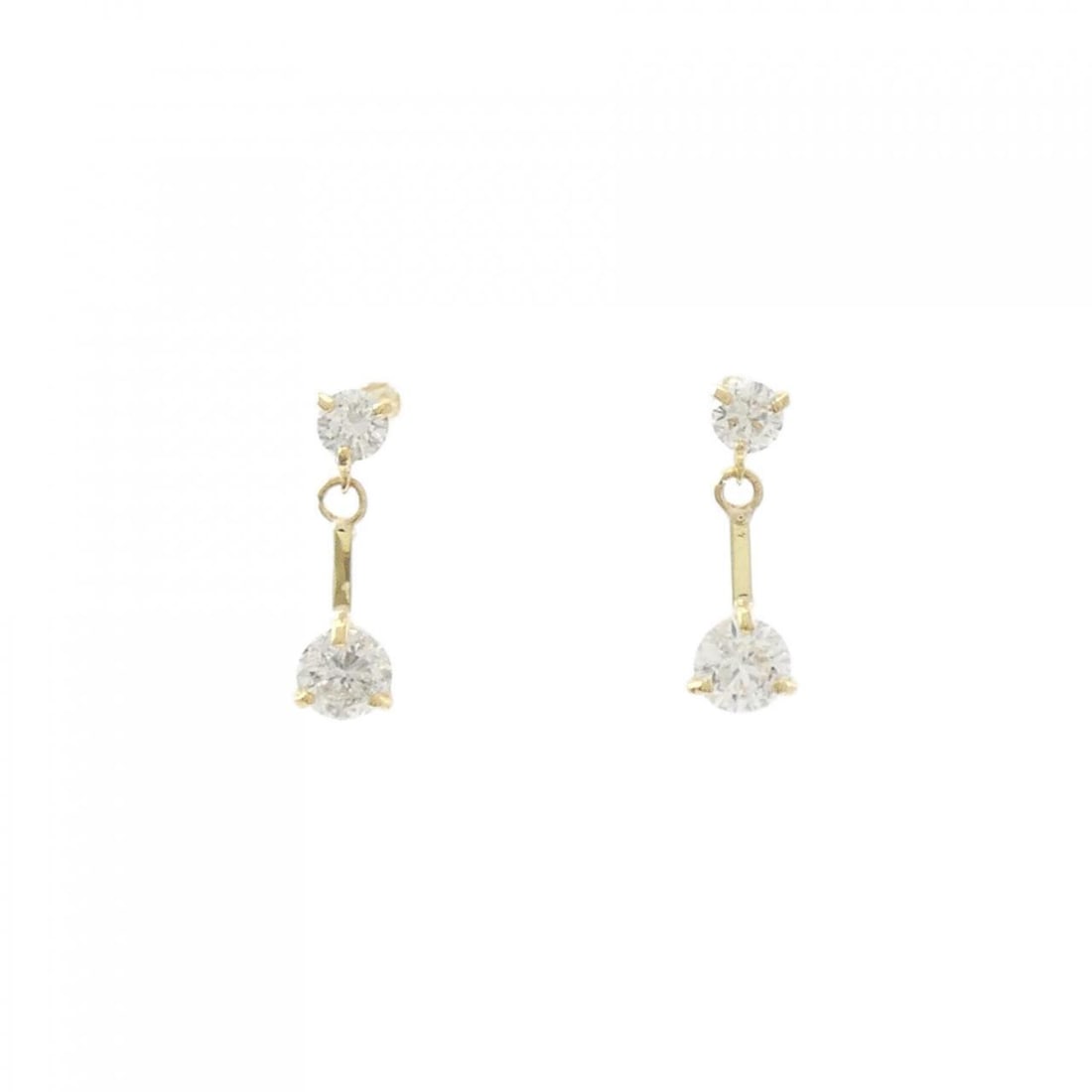 K18 Yellow Gold Diamond Earrings 0.50CT for Ladies: K18 Yellow Gold Diamond Earrings 0.50CT for Ladies These exquisite earrings are crafted from K18 Yellow Gold and feature a stunning 0.50CT diamond as the main stone. Designed specifically for ladies,