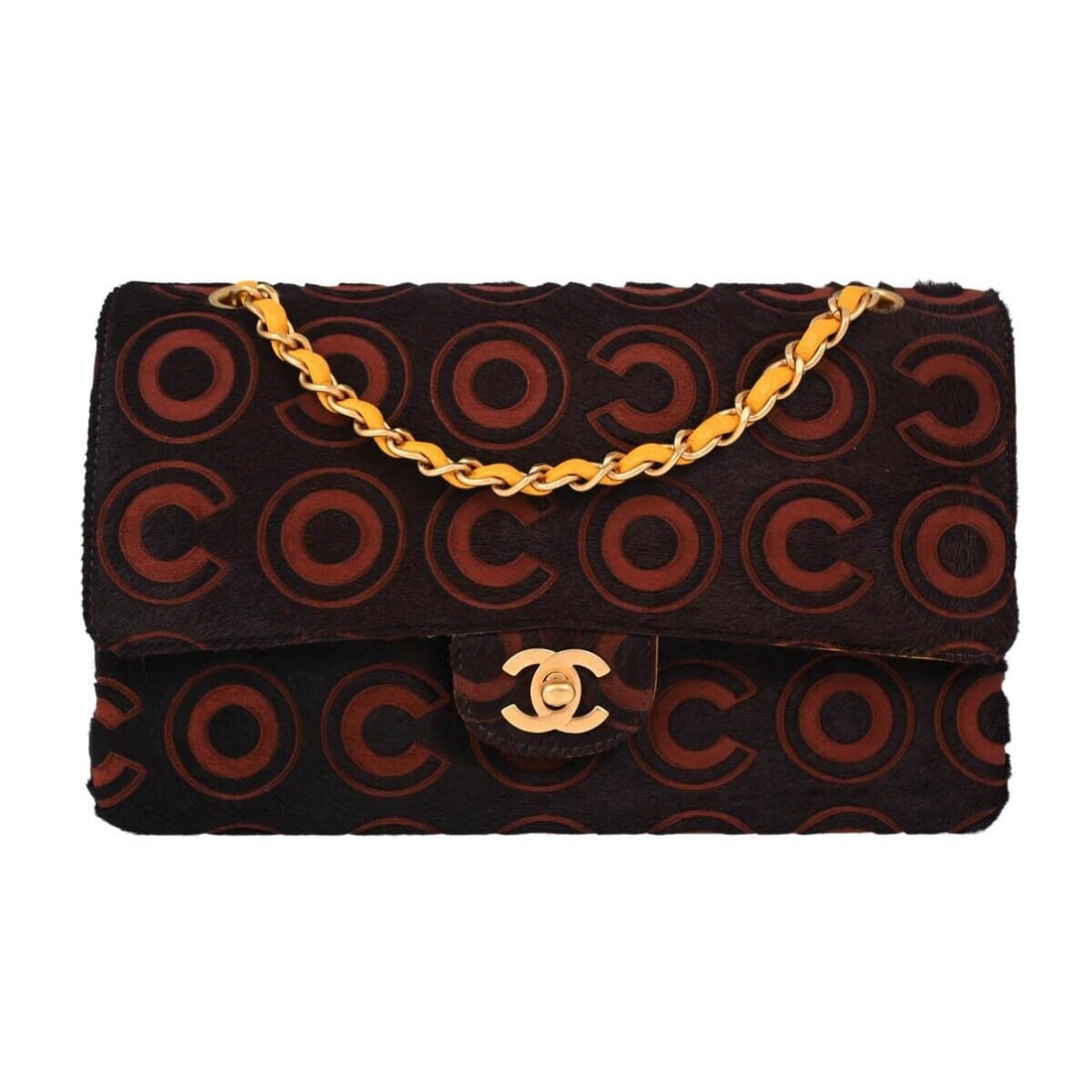 Chanel Brown Pony Hair Medium Classic Double Flap Shoulder Bag: Chanel Brown Pony Hair Medium Classic Double Flap Shoulder Bag This Chanel Medium Classic Double Flap Shoulder Bag features a stylish brown pony hair exterior with a luxurious leather lining. The bag