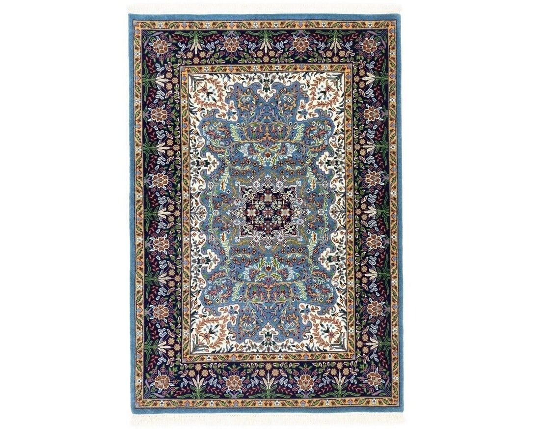 Hand-Knotted Kirman Oriental Rug Floral Carpet Living Room Foyer Decor 4x6 ft: Hand-Knotted Kirman Oriental Rug Floral Carpet Living Room Foyer Decor 4x6 ft Free continental US Shipping Type: Area Rugs Size: 4'0 X 5'11 Color: Blue Dark Navy Pink Green Brown Maroon Beige etc Weav
