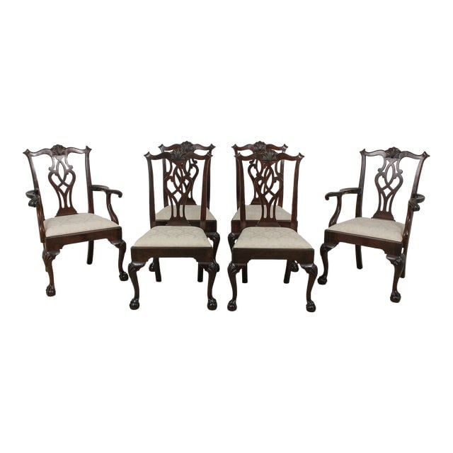 Set of 6 Stickley Chippendale Ball & Claw Dining Chairs: Set of 6 Stickley Chippendale Ball & Claw Dining Chairs Age: Approx: 20 Years Old Details: Solid Mahogany Ball & Claw Feet Shell Carved Knees Fine Carved Details High Quality Construction 18 C. Design