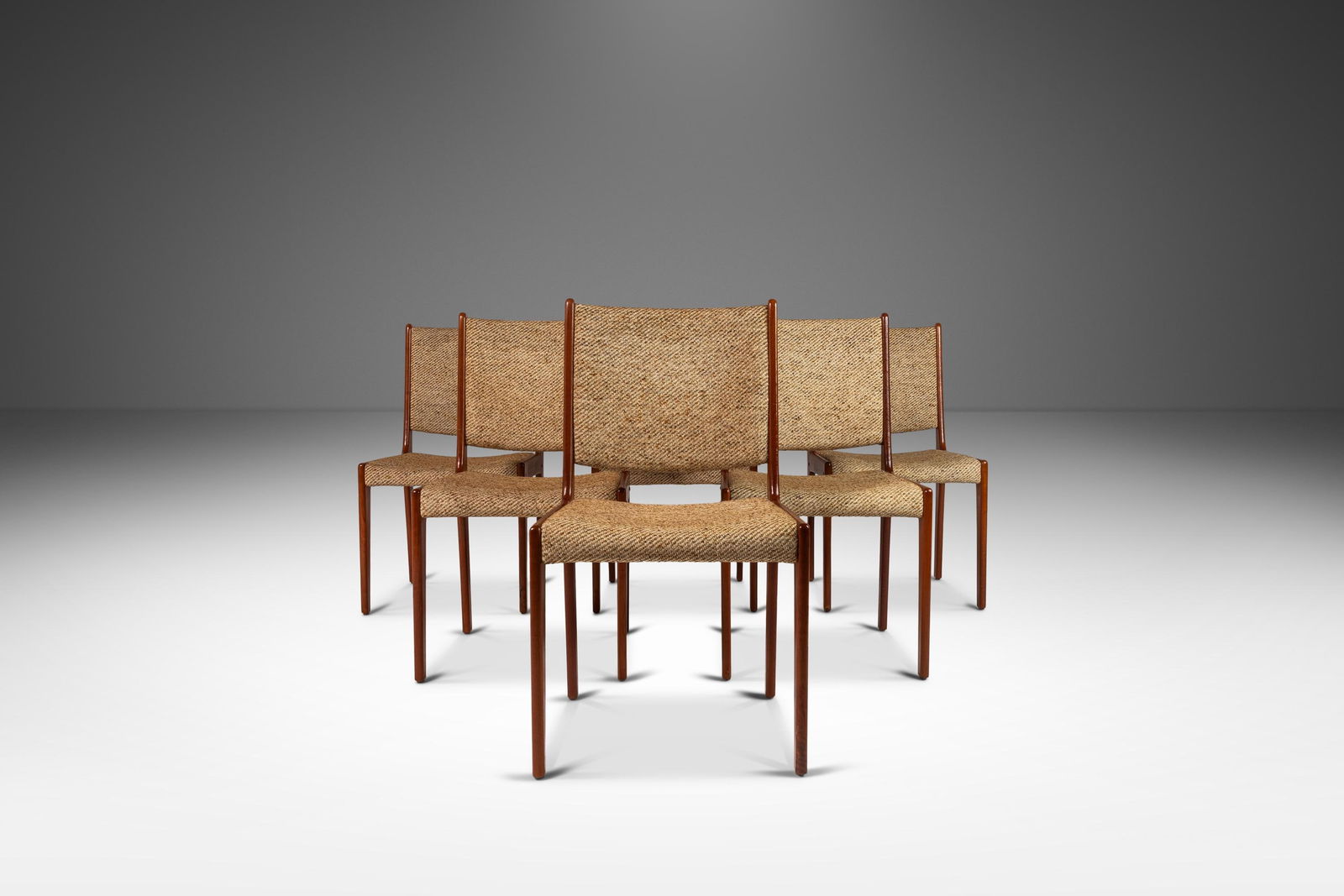 Danish Modern Teak High-Back Dining Chairs Set by Johannes Andersen 1970s: Danish Modern Teak High-Back Dining Chairs Set by Johannes Andersen 1970s Set of Six (6) Danish Modern High-Back Dining Chairs in Teak by Johannes Andersen for Farso Stolefabrik Denmark c. 1970's. Int