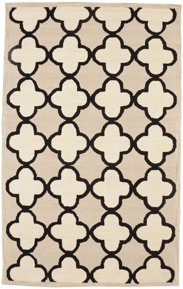 Contemporary Trellis Design 5X8 Hand-Tufted Modern Rug Studio Home Office Carpet: Contemporary Trellis Design 5X8 Hand-Tufted Modern Rug Studio Home Office Carpet Free continental US Shipping Type: Area Rugs Color: Cream Charcoal Size: 5'0 X 8'0 Ft Material: Wool Production Techniq