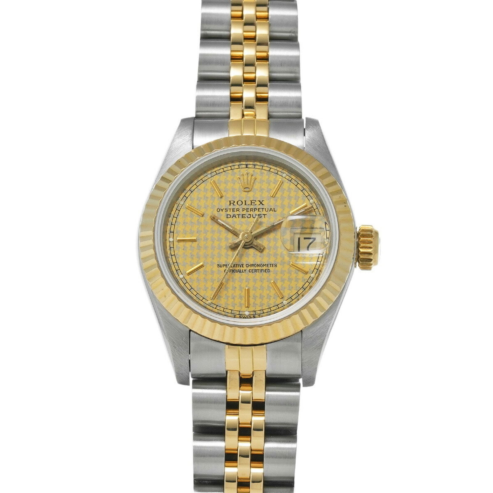 ROLEX Rolex Datejust 69173 Ladies Watch Automatic: ROLEX Rolex Datejust 69173 Ladies Watch Automatic Brand: Rolex Type: Wristwatch Gender: Women Material (Case): Stainless steel Material (Band): Stainless steel Yellow gold Color (Dial): Champagne Crys