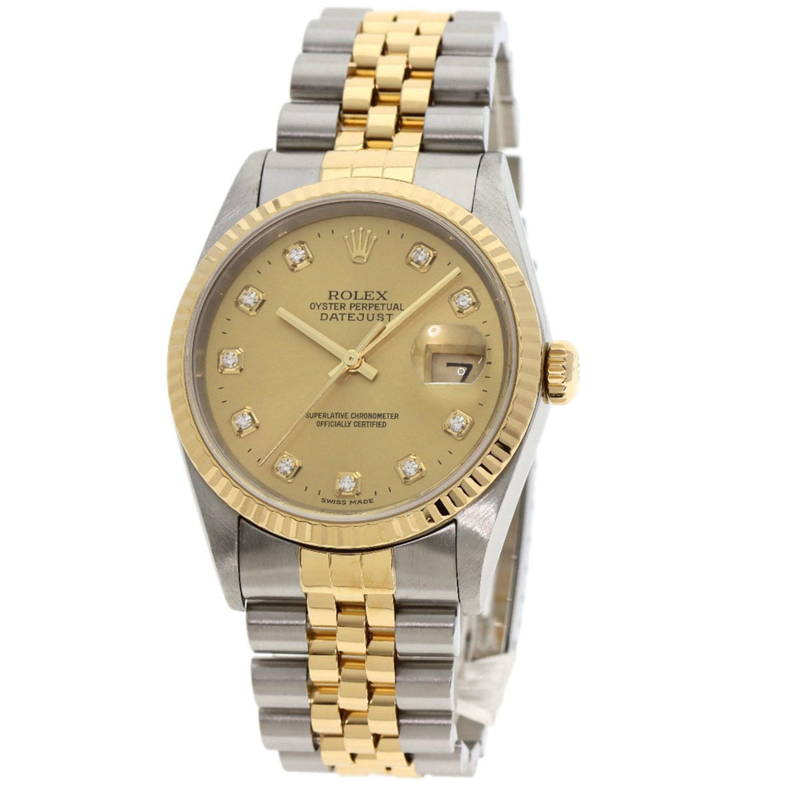 Rolex 16233G Datejust 10P Diamond Watch Stainless Steel SSxK18YG Men's ROLEX: Rolex 16233G Datejust 10P Diamond Watch Stainless Steel SSxK18YG Men's ROLEX Brand: Rolex Type: Wristwatch Gender: Men Material (Case): Stainless steel Material (Band): Stainless steel Yellow gold (18