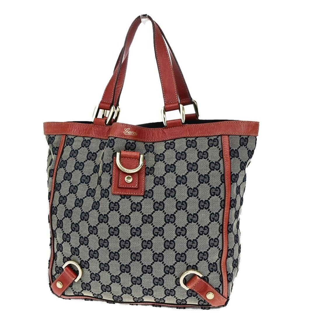 Gucci Abbey Navy Canvas Handbag 25cm x 26cm x 11cm Made in Italy: Gucci Abbey Navy Canvas Handbag 25cm x 26cm x 11cm Made in Italy The Gucci Abbey is a stylish handbag designed for women, featuring a navy canvas material that showcases the brand's luxurious aestheti