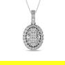 14K White Gold Diamond Pendant 1.25 Carat 34 Round Stones