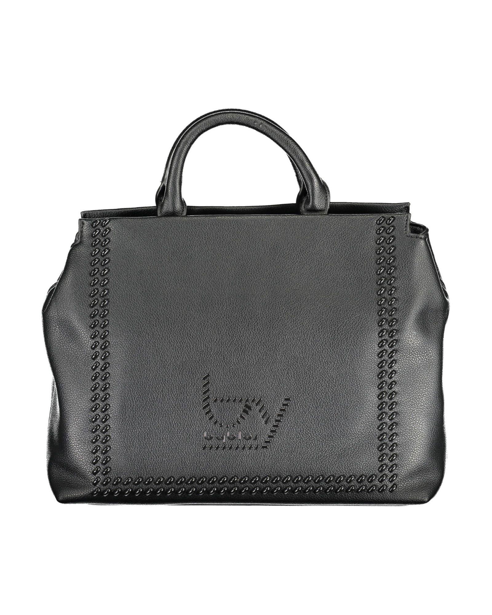 BYBLOS Elegant Black Faux Leather Handbag with Adjustable Strap: BYBLOS Elegant Black Faux Leather Handbag with Adjustable Strap Step out in style with this versatile and elegant handbag by BYBLOS. Crafted to complement your sophisticated attire the Elegant Two-Han