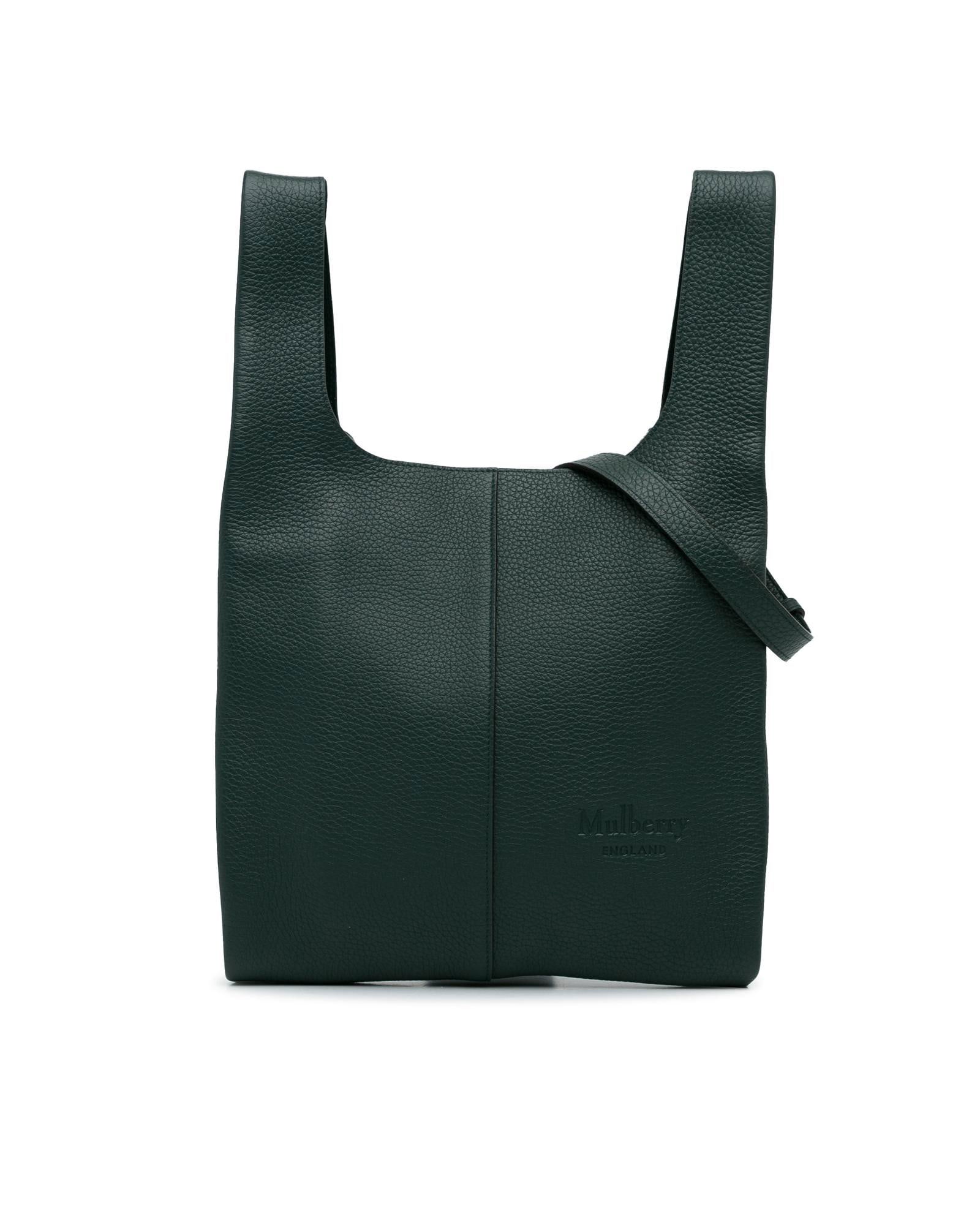 Mulberry Small Portobello Tote Bag Green Grained Leather Stylish Design
