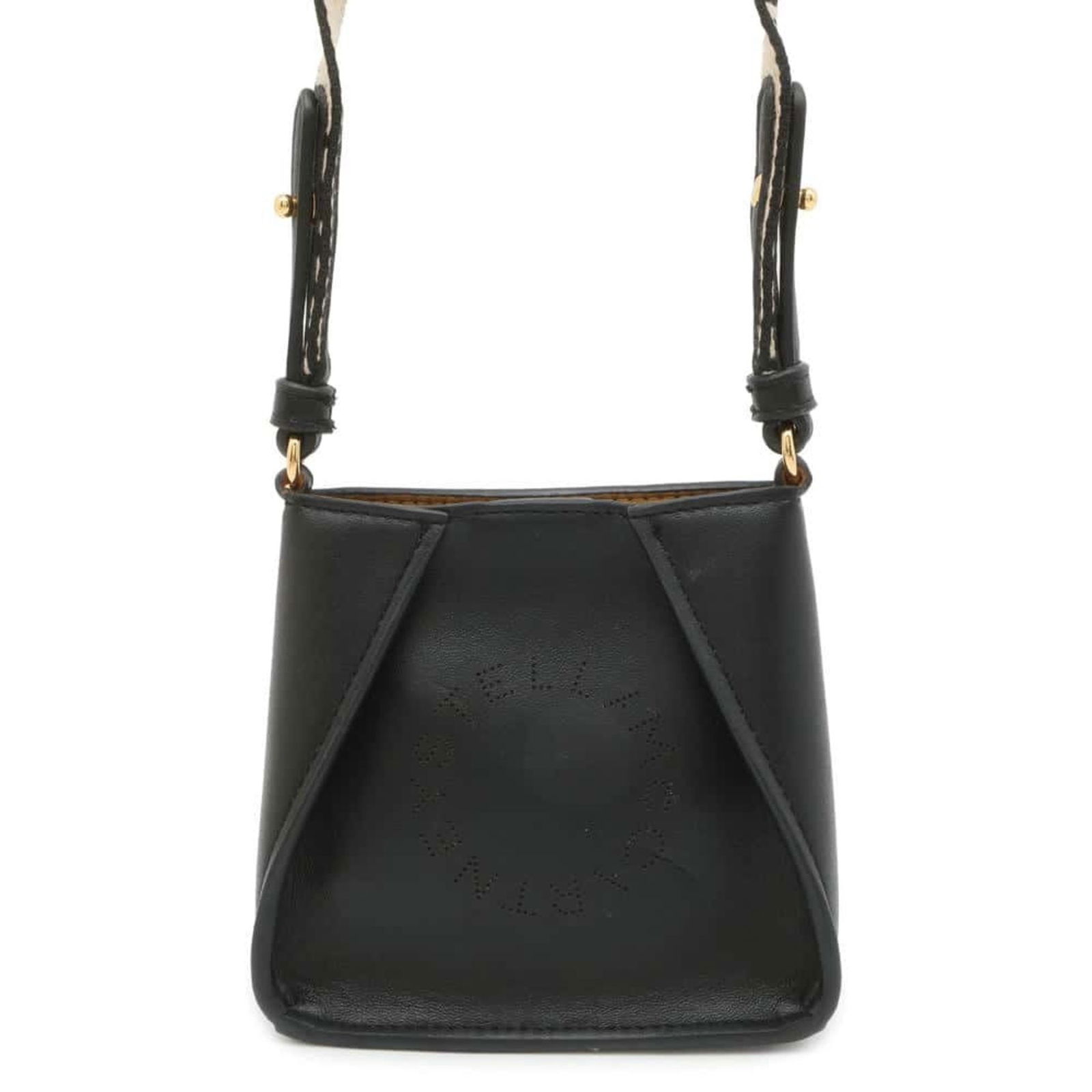 Stella McCartney Black Leather Shoulder Bag 10cm x 11cm x 3cm: Stella McCartney Black Leather Shoulder Bag 10cm x 11cm x 3cm This Stella McCartney shoulder bag is crafted from leather in a classic black color. Designed for women, it features a compact size of 10c