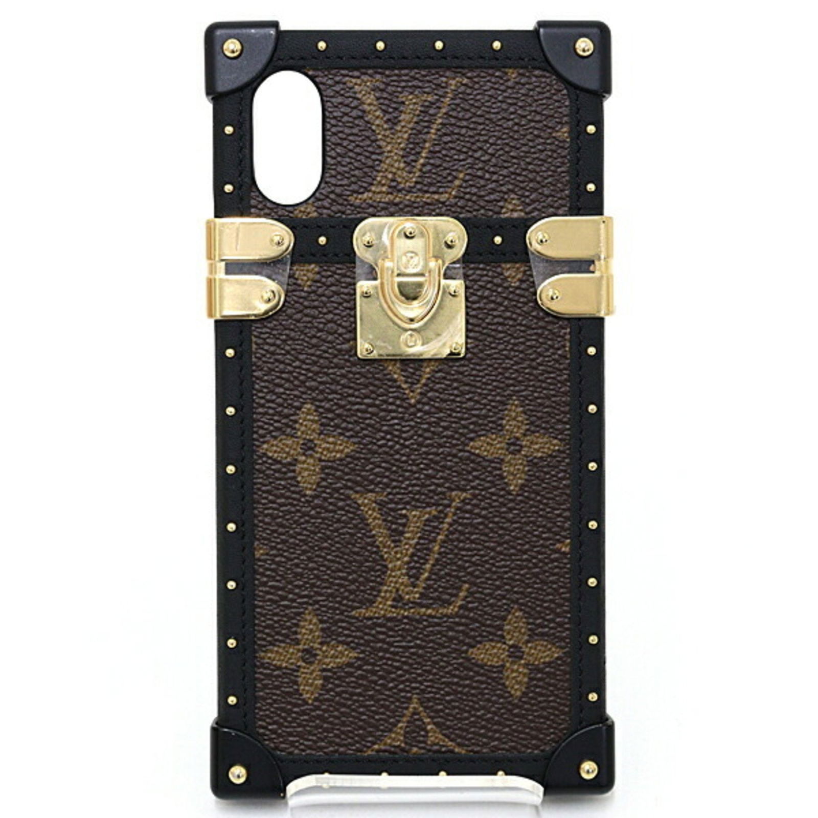 Louis Vuitton Monogram Eye Trunk Bumper Case for iPhone X XS Brown: Louis Vuitton Monogram Eye Trunk Bumper Case for iPhone X XS Brown This Louis Vuitton Eye Trunk Light Bumper is designed for the iPhone X and XS, featuring the iconic Monogram material. The case is cr