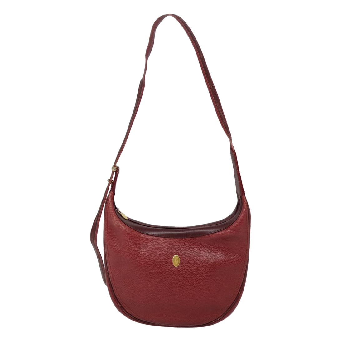 Cartier Must de Cartier Burgundy Leather Handbag 28cm x 19.5cm: Cartier Must de Cartier Burgundy Leather Handbag 28cm x 19.5cm This Cartier Must de Cartier handbag is crafted from burgundy leather, showcasing a timeless design ideal for any collection. It features