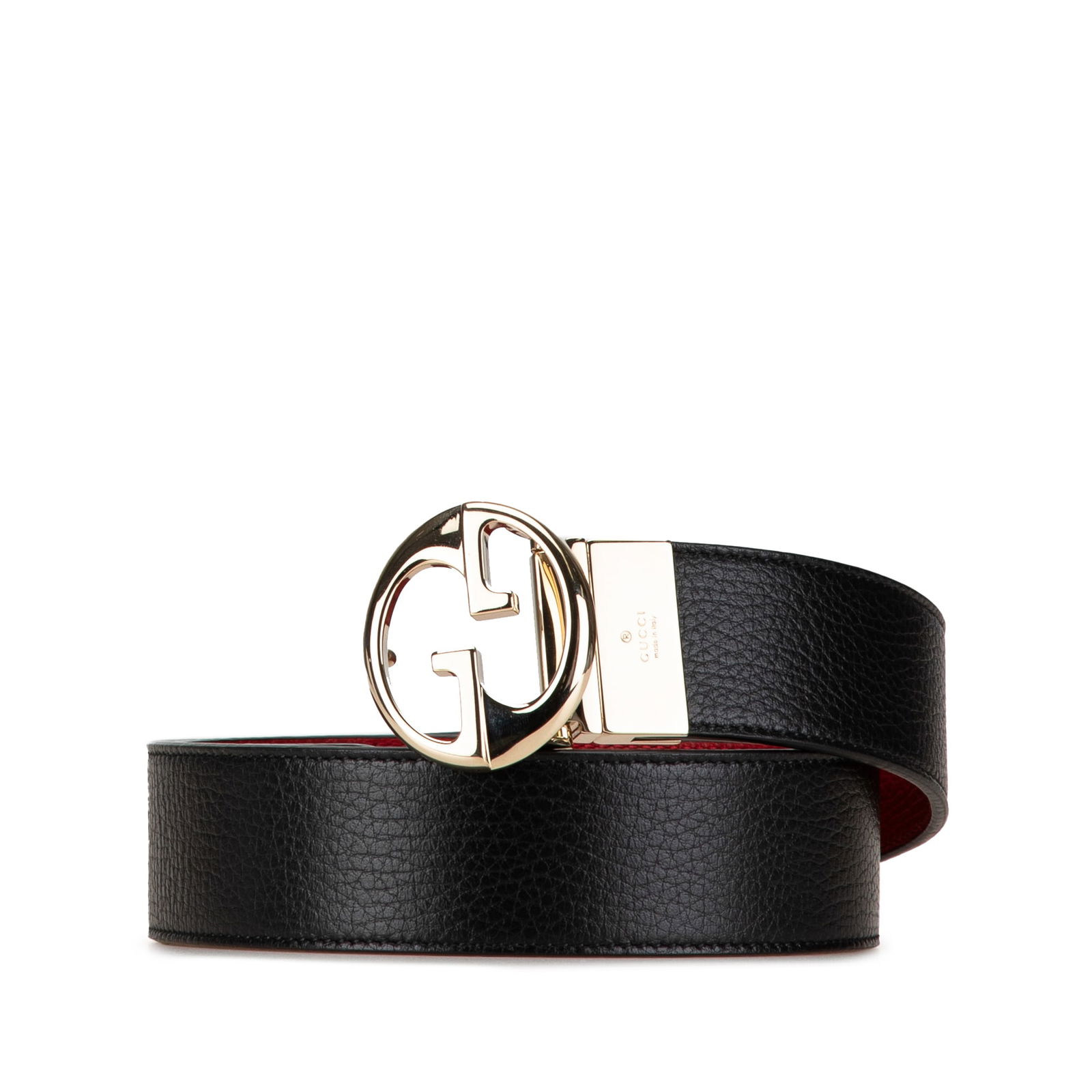 Gucci Leather 1973 Reversible Belt: Gucci Leather 1973 Reversible Belt This belt features a leather body silver-tone hardware and a peg-in hole closure. Brand: Gucci Model: Leather 1973 Reversible Belt Origin: Italy Category: Accessorie