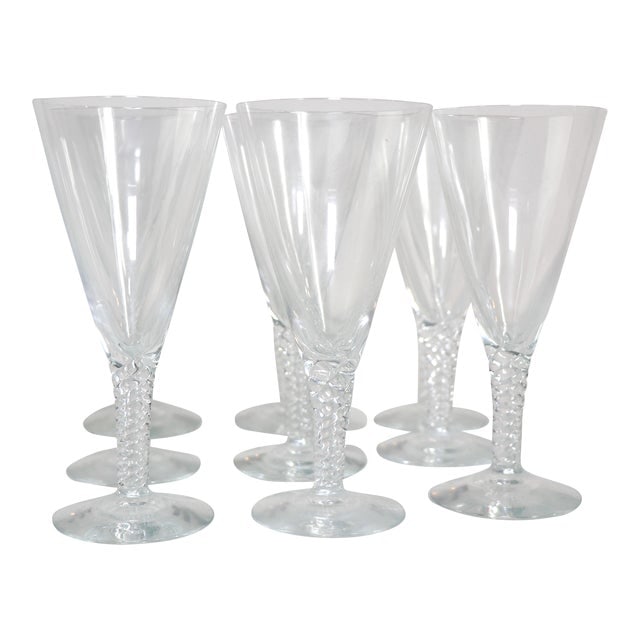 1960s Holmegaard Twist Pattern Stemware Water Glasses- Set of 9: 1960s Holmegaard Twist Pattern Stemware Water Glasses- Set of 9 No damage Dimensions: 3"W x 3"D x 7"H Styles: Modern Scandinavian Brand: Holmegaard Period: 1960s Country of Origin: Denmark Item Type: