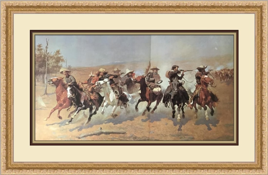 Frederic Remington A Dash For The Timber Custom Framed Print: Frederic Remington A Dash For The Timber Custom Framed Print Unit Of Sale: Single Piece Artist: Frederic Remington Size: Medium Custom Bundle: No Item Length: 25 in Region Of Origin: United States Fra