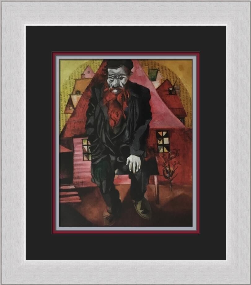 Marc Chagall Jew in Bright Red Custom Framed Print: Marc Chagall Jew in Bright Red Custom Framed Print Unit Of Sale: Single-Piece Work Artist: Marc Chagall Size: Medium (up to 36in.) Item Length: 14 in Region Of Origin: United States Framing: Matted &