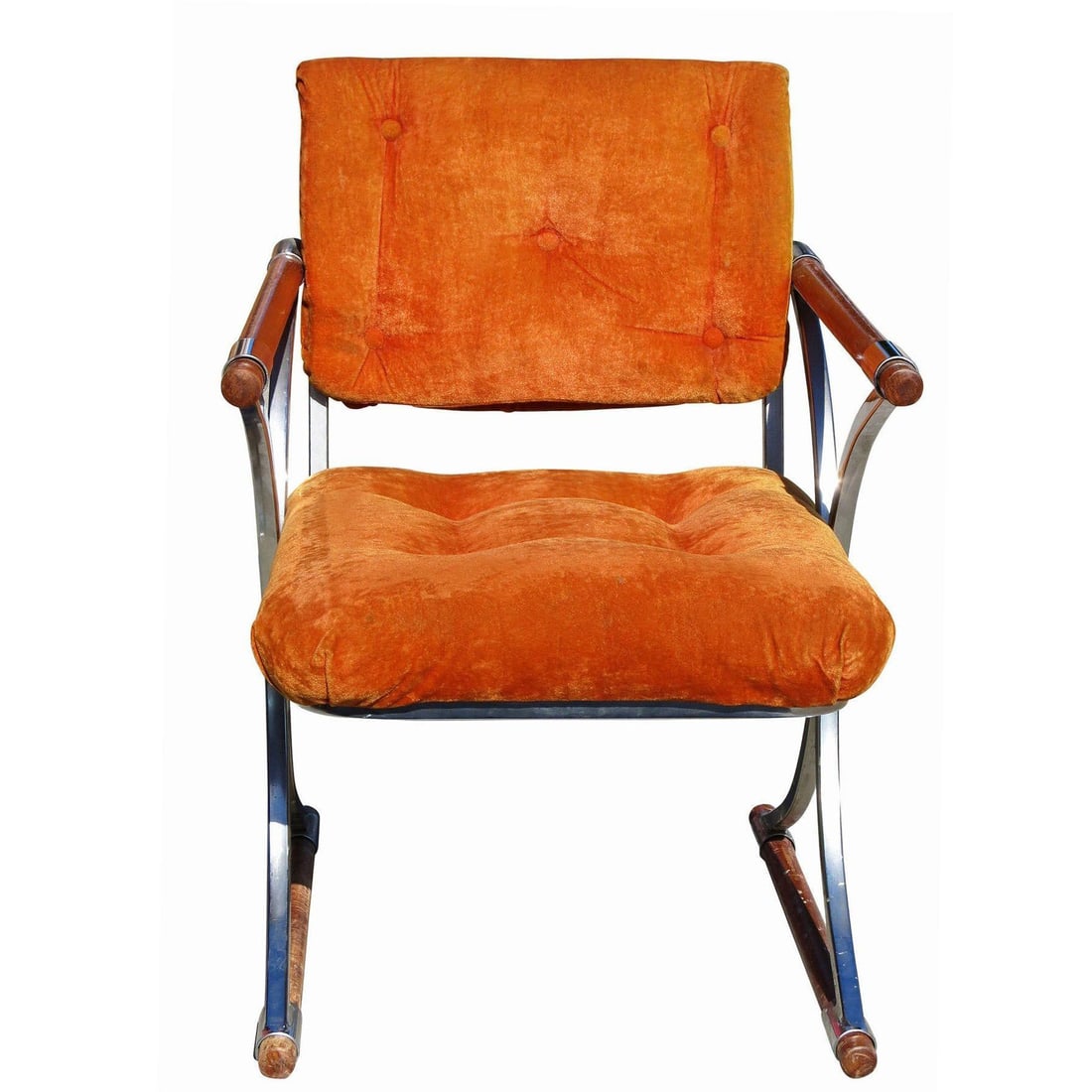 Chrome Dining Chair and Dining Table Set by Cleo Baldon: Chrome Dining Chair and Dining Table Set by Cleo Baldon Creator: Cleo Baldon (Designer) Dimensions: Height: 26.75 in (67.95 cm)Width: 22 in (55.88 cm)Depth: 22.5 in (57.15 cm)Seat Height: 17 in (43.18