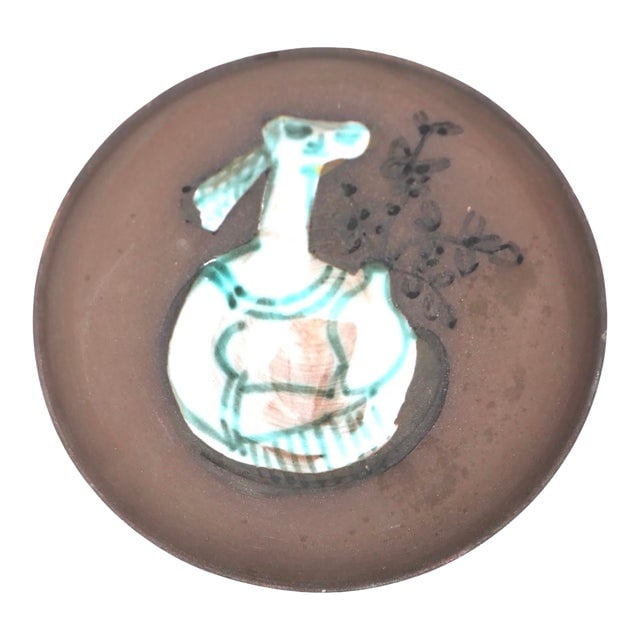 Hand Painted Mid Century Raymor Pottery Catchall Vide Poche Bowl C 1950/60's: Hand Painted Mid Century Raymor Pottery Catchall Vide Poche Bowl C 1950/60's Very good clean original free of damage or repairs. Dimensions: 7.25"W x 7.25"D x 1.25"H Styles: Italian Mid-Century Modern