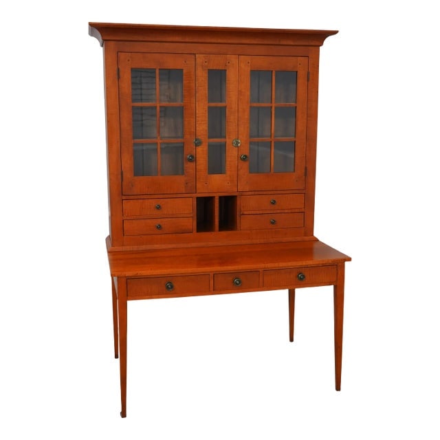 David Smith Tiger Maple Secretary Desk: David Smith Tiger Maple Secretary Desk Excellent Original Finish & Condition Dimensions: 47"W x 29"D x 74"H Styles: Traditional Table Shape: Other (unique shapes) Period: 1980s Country of Origin: Unit