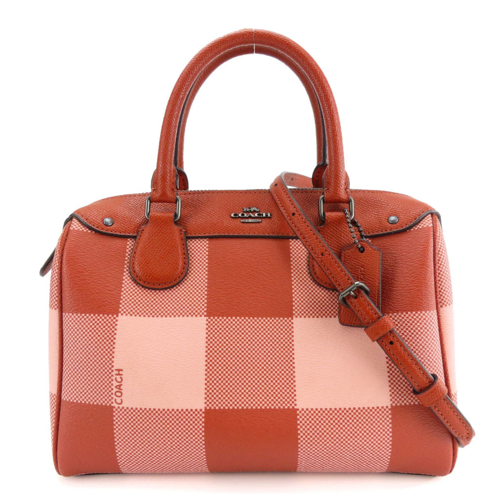 Coach handbag Boston F26146 leather red pink check pattern shoulder bag for women COACH: Coach handbag Boston F26146 leather red pink check pattern shoulder bag for women COACH Brand: Coach Type: Handbag Material: Leather Leather: Color: Pink Red color Gender: Women Size (HxWxD): 17cm x 2