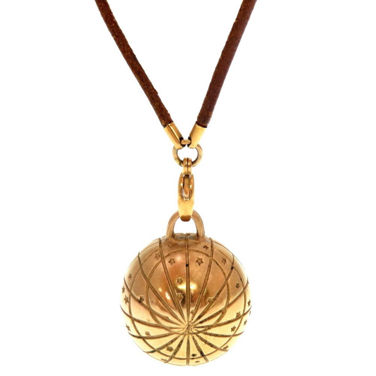 Hermes Zodiac 1999 Limited Edition Globe Celestial Ball Metal Leather Gold Necklace 0240 HERMES: Hermes Zodiac 1999 Limited Edition Globe Celestial Ball Metal Leather Gold Necklace 0240 HERMES Brand: Hermes Necklace Type: Necklace Chain Type: Ball chain Gender: Women Material: Leather Metal Color