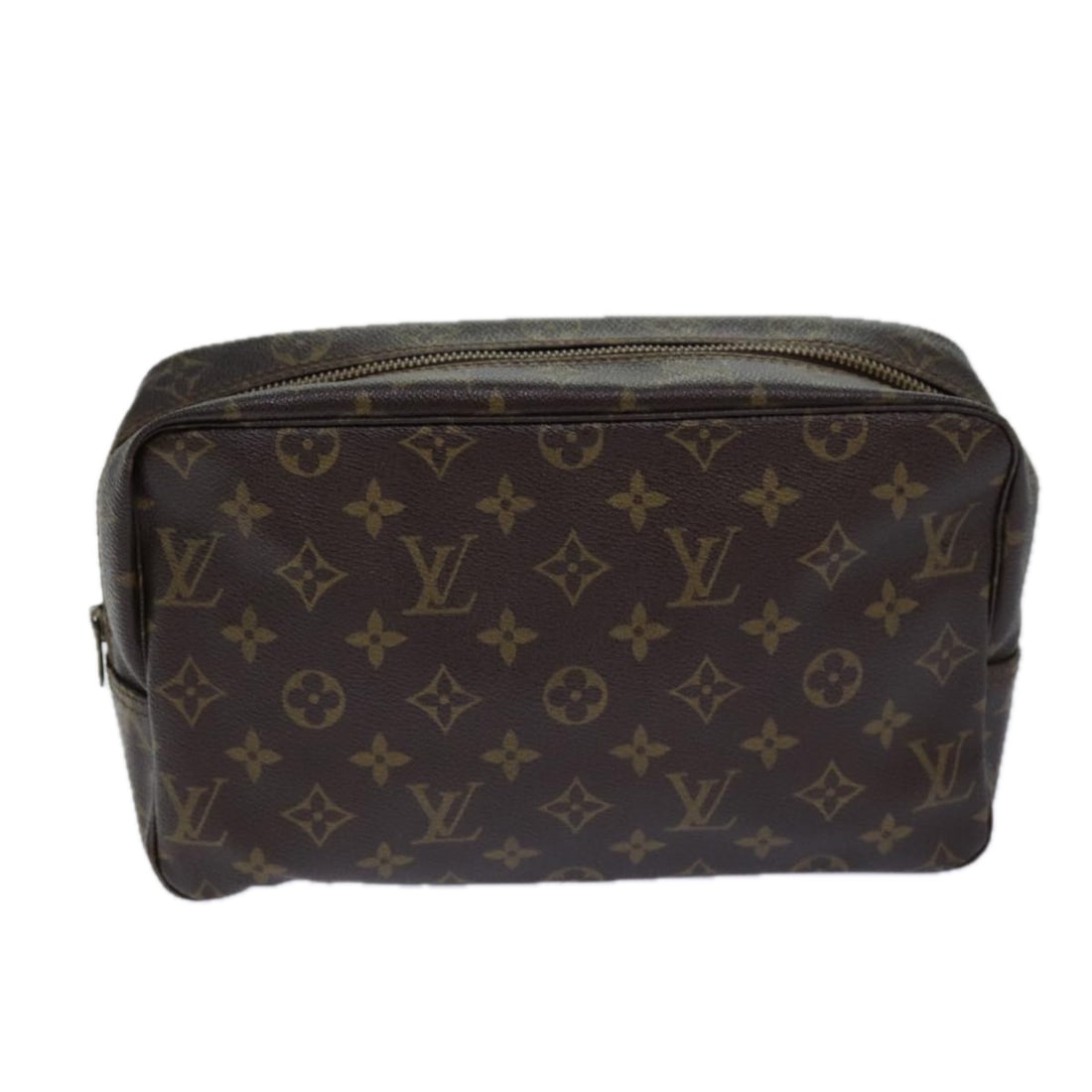 Louis Vuitton Trousse de Toilette: Louis Vuitton Trousse de Toilette Brand: Louis Vuitton Model: Trousse de Toilette Gender: F Color: Brown Material: Canvas Dimensions: W28cm x H16cm x D8cm Comments: Charming toile monogram coated toil