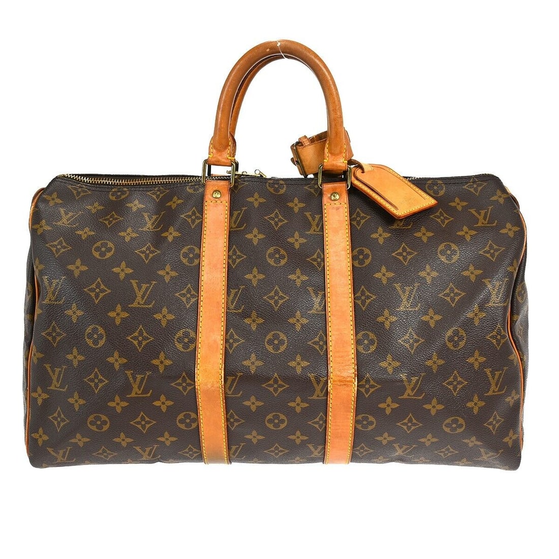 Louis Vuitton KEEPALL 45 DUFFLE HANDBAG MONOGRAM M41428 SP0941: Louis Vuitton KEEPALL 45 DUFFLE HANDBAG MONOGRAM M41428 SP0941 Bag Width: 18 in Pattern: Monogram Bag Height: 10 in Closure: Zip Handle/Strap Color: Beige Occasion: Casual Size: Large Handle Style: Do