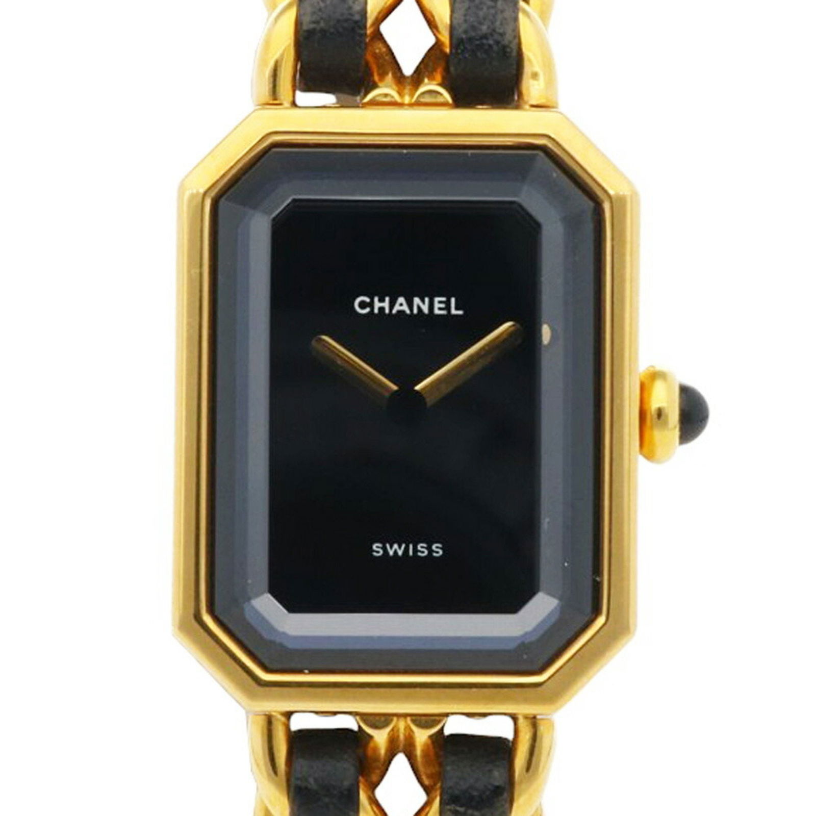 Chanel Premiere M Watch GP H0001 Quartz Ladies CHANEL Bracelet: Chanel Premiere M Watch GP H0001 Quartz Ladies CHANEL Bracelet Brand: Chanel Type: Wristwatch Gender: Women Material (Case): Gold plated Material (Band): Gold plated Color (Dial): Black Movement: Quar