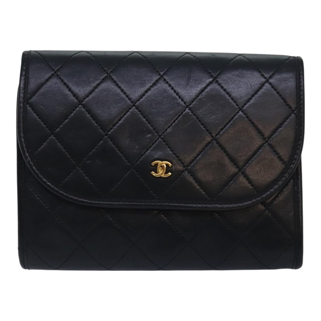 Chanel Matelasse: Chanel Matelasse Brand: Chanel Model: Matelasse Gender: F Color: Black Material: Leather Dimensions: W17cm x H13cm x D3cm / Shoulder Drop:48cm Comments: Outside condition : rubbing slight stainInside