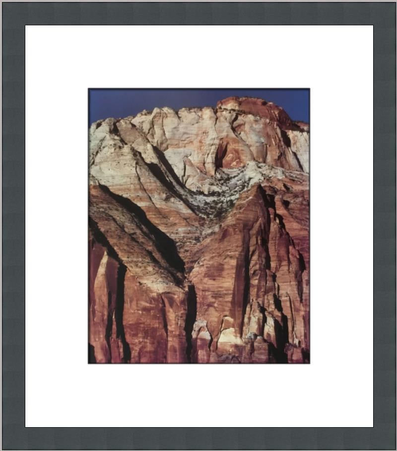 Ansel Adams Vertical Cliff Zion National Park UT Custom Framed Print: Ansel Adams Vertical Cliff Zion National Park UT Custom Framed Print Size: Medium (up to 36in.) Region Of Origin: United States Artist: Ansel Adams Production Technique: Lithography Framing: Matted & 