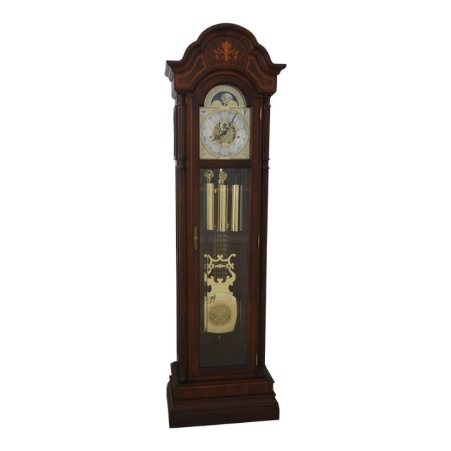Sligh Model 818 Inlaid Mahogany Grandfather Clock: Sligh Model 818 Inlaid Mahogany Grandfather Clock Excellent Original Finish & Condition Dimensions: 24"W x 14"D x 84"H Styles: Traditional Brand: Sligh-Lowry Furniture Co. Period: 1990s Country of Ori