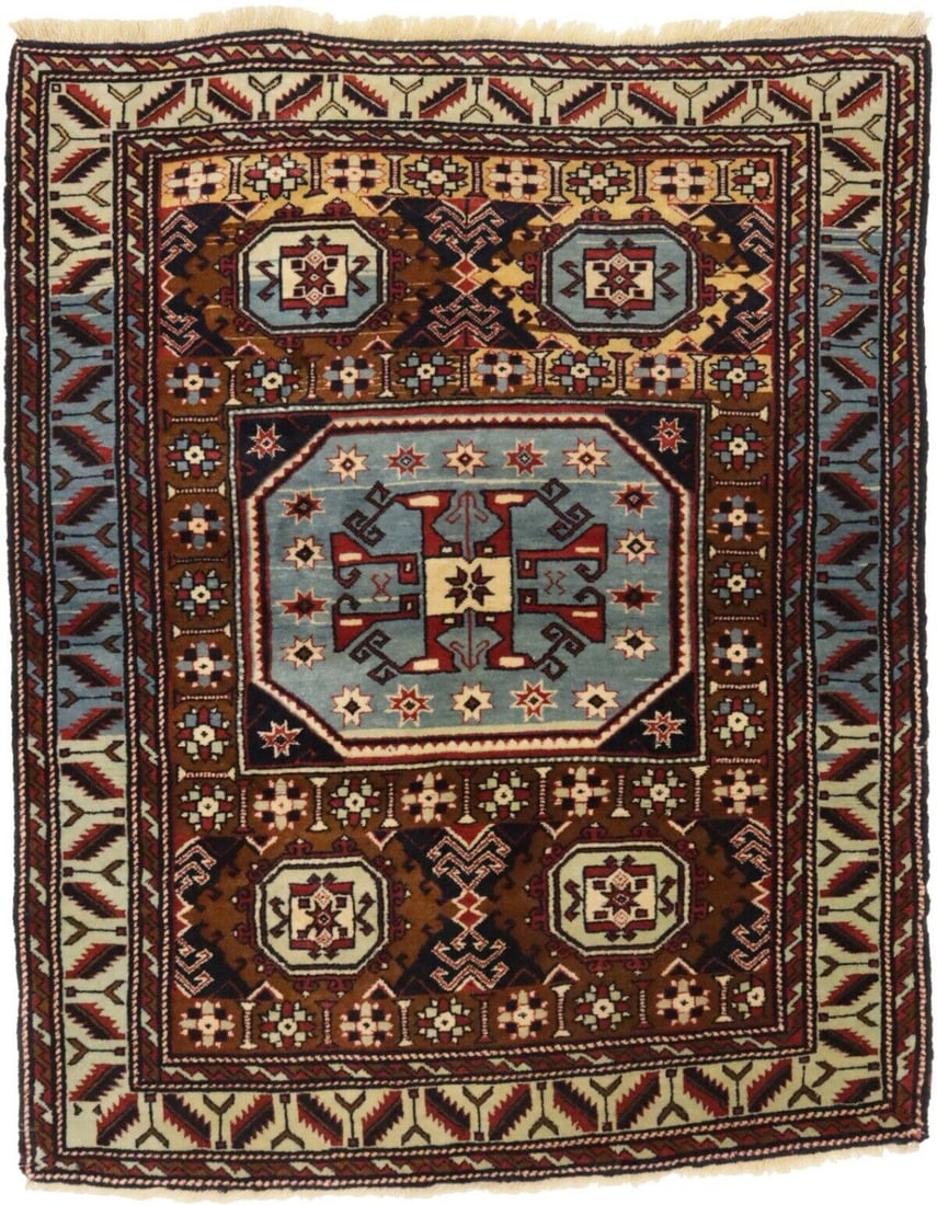 Geometric Tribal Vintage Brown 4X5 Boho Decor Oriental Rug Handmade Wool Carpet: Geometric Tribal Vintage Brown 4X5 Boho Decor Oriental Rug Handmade Wool Carpet Free continental US Shipping 'Type: Area Rugs Color: Brown Blue-gray Cream Caramel Charcoal etc Size: 4"9 X 3"9 Ft Mater