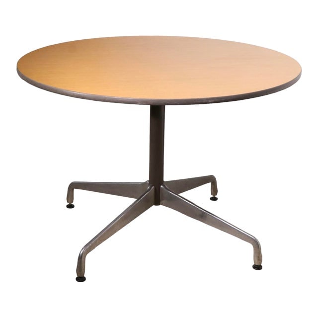 Eames for Herman Miller Aluminum Group Cafe Dining Table 2 Available: Eames for Herman Miller Aluminum Group Cafe Dining Table 2 Available Good clean original ready to use condition showing only light cosmetic wear normal and consistent with age. Dimensions: 42"W x 42"D