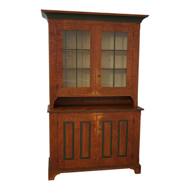 David Smith Grain Paint Decorated Step Back Cupboard: David Smith Grain Paint Decorated Step Back Cupboard Excellent Original Finish & Condition Dimensions: 55"W x 19"D x 84.5"H Styles: Traditional Period: 1990s Country of Origin: United States Item Type