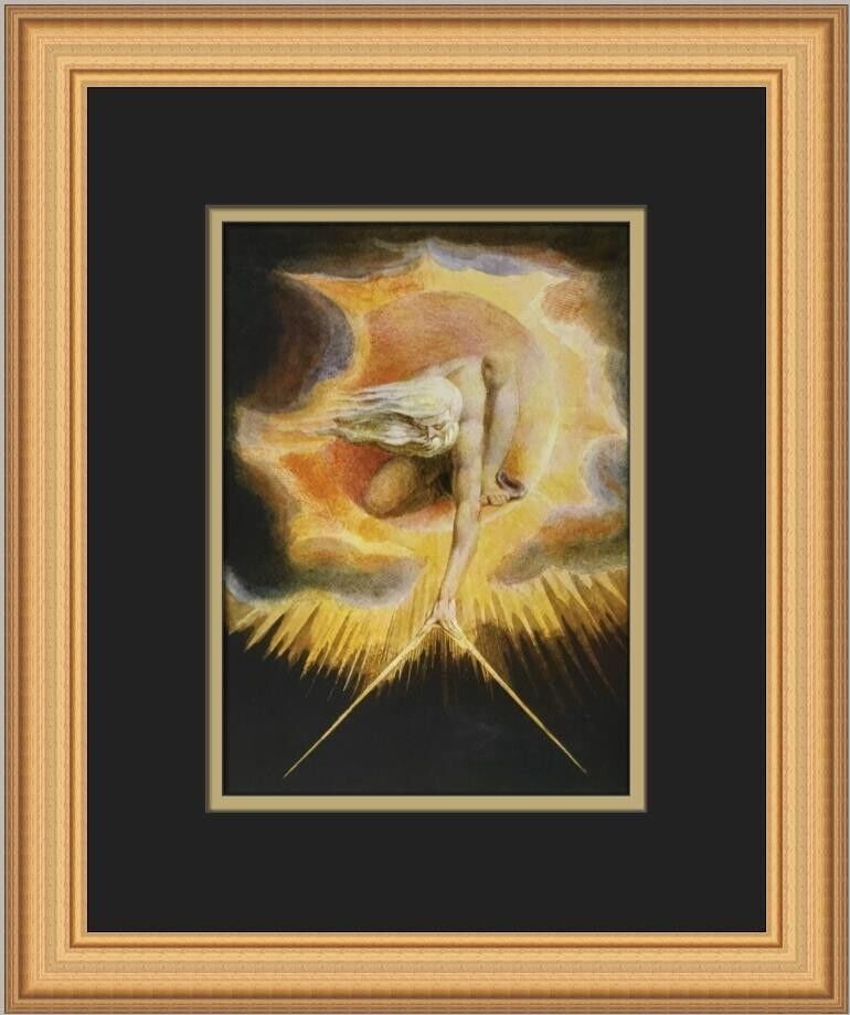 William Blake Ancient of Days Custom Framed Print: William Blake Ancient of Days Custom Framed Print Unit Of Sale: Single Piece Artist: William Blake Size: Medium Item Length: 12 in Region Of Origin: United States Framing: Matted & Framed Personalize: