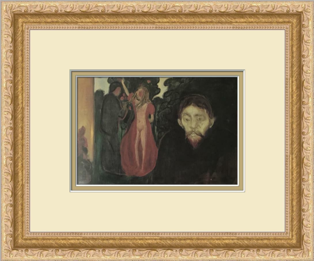 Edvard Munch Jealousy Newly Custom Framed Print: Edvard Munch Jealousy Newly Custom Framed Print Features: Framed Matted Region Of Origin: United States Item Width: 13 in Title: Jealously Production Technique: Offset Lithograph Item Length: 13 in It