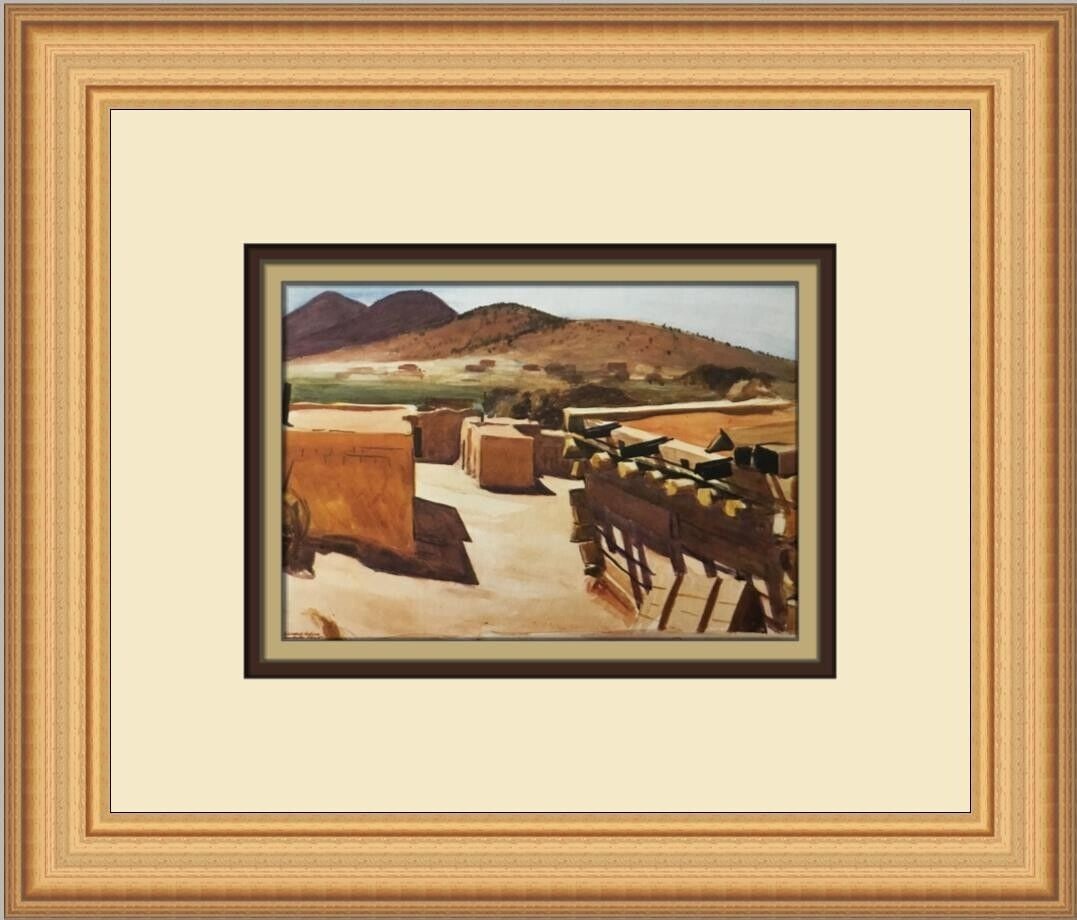 Edward Hopper Adobe Houses Custom Framed Print: Edward Hopper Adobe Houses Custom Framed Print Unit Of Sale: Single Piece Artist: Edward Hopper Size: Medium Item Length: 12 in Region Of Origin: United States Framing: Matted & Framed Personalize: No
