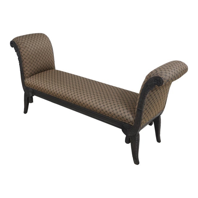 French Louis XVI Upholstered High Arm Window Bench: French Louis XVI Upholstered High Arm Window Bench Excellent Clean Original Finish & Condition Dimensions: 61"W x 16"D x 29"H Styles: Louis XVI Seat Height: 16.5 in Arm Height: 29.0 in Number of Seats