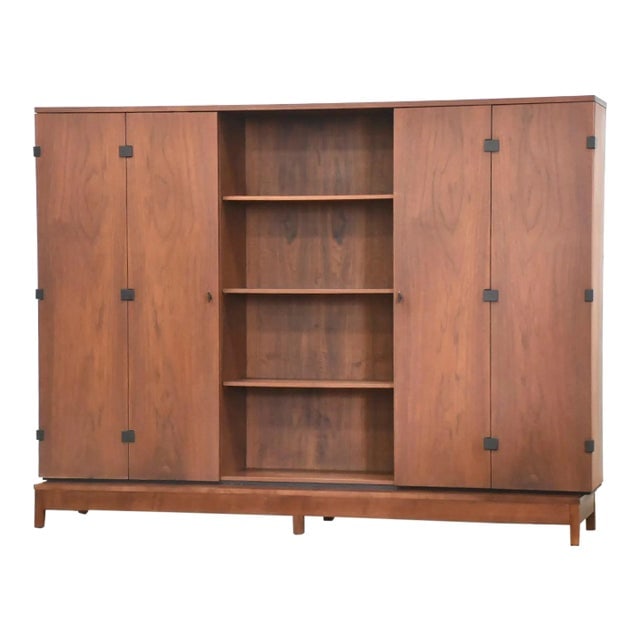 1960s Milo Baughman Walnut Bookcase: 1960s Milo Baughman Walnut Bookcase Good Dimensions: 72"W x 16.5"D x 54.5"H Styles: Mid-Century Modern Brand: Milo Baughman Period: 1960s Country of Origin: United States Item Type: Vintage Antique or